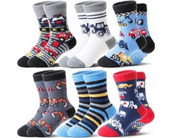 6 Pairs Kids Non-Slip Warm Socks - Cuddly and Thick for Winter — cadeau in Cadeau-ideeën