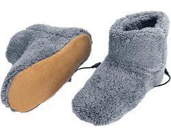Elektrische Voetenwarmer - Verwarmde Pantoffels - Winterse Warmte - USB Oplaadbaar - Maat 39-43 - Grijs — cadeau in Gadgets