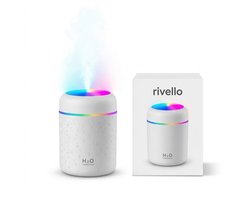 Rivello Aroma Diffuser - 300ML - Compact & Praktisch - Luchtbevochtiger Met Aromatherapie - Luchtreiniger - Incl. Led Verlichting - Slaapkamer - Wit — cadeau in Wonen & Interieur