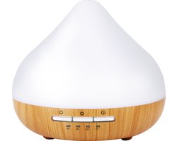 Grundig Aroma Diffuser Luchtbevochtiger 300ml- Elektrische Geurverspreider Met LED Verlichting en Timer - Aromatherapie Met Etherische Oliën - Draadloze Geur Verspreider - Wit — cadeau in Wonen & Interieur