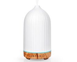 Dreamhigh® Diffuser voor Etherische Oliën 200 ml – Aromatherapie-Geurdiffuser - Kamergeurdiffuser - Stil - Instelbaar - Compact - RGB-Verlichting – Ideaal voor Yoga & Kantoor - Wit — cadeau in Wonen & Interieur