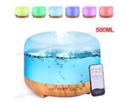 Ultrasone aroma-diffuser voor etherische oliën met LED-verlichting - Luchtbevochtiger en luchtreiniger — cadeau in Wonen & Interieur