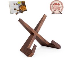Bordenstandaard - Bordenhouder - Boekstandaard - Borden Display Standaard - 6.5 Inch - Bordenhanger - Bordenrek - Standaard - Houder - Steun - Rek - Hanger - Borden En Boeken - Kookboek - Voor Sierborden - Niet Gemakkelijk Vervormd - Duurzaam - Hout — cadeau in Cadeau-ideeën