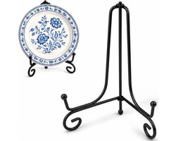 Luft Bordenstandaard - Groot - Borden en Boeken - Display - Standaard - Houder - Steun - Rek - Hanger - Sierborden - Kookboek - Zwart - Metaal — cadeau in Cadeau-ideeën