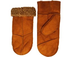 Leren wanten dames - Lammy dames winter - Winddicht en waterafstotend - Wol - Cognac- Maat M — cadeau in Mode & Accessoires