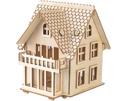 Bouwpakket Villa Huis Huisje B- hout — cadeau in Hobby