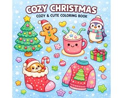 Cozy Christmas: Coloring Book for Adults and Teens Featuring Super Cute Christmas Characters with Easy and Simple Designs for Relaxation — cadeau in Boeken