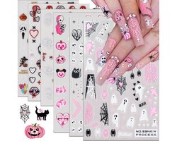 Elysee Beauty - Halloween nagelstickers - 6 vellen - Zelfklevend nageldecoratie - skull, scream, scary design stickers - Nail art tools for DIY manicure — cadeau in Hobby