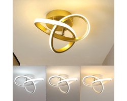 Modern Led Ceiling Light Fixture,3000K/4500K/6000K Gold Led Hallway Light Fixtures Ceiling Lamp for Hallway Bedroom Bathroom Kitchen Balcony Stair Aisle Ceiling Lamp Curved Design (Gold) — cadeau in Cadeau-ideeën