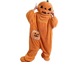 Sleepwear – One-piece Pajamas – Pumpkin Design – Includes Footwear – Pumpkin Onesie – Wearable – Hooded Jumpsuit – Suitable for Holiday Cosplay or Loungewear – Orange – Size M — cadeau in Cadeau-ideeën
