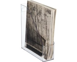 mDesign - Magazine cassette - desk organiser - office supplies - for files, magazines, notebooks - transparent — cadeau in Cadeau-ideeën
