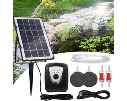 VHV - Zuurstofpomp vijver - Vijverbeluchter zonne energie - Solar luchtpomp - Luchtpomp vijver - 3 standen - 4000mAh - Oplaadbaar - Voor aquarium en tuinvijver - Zwart — cadeau in Cadeau-ideeën