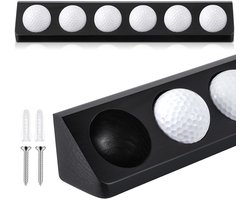 Wandvitrine voor golfballen, gemaakt van hout, kan ook als bureaudecoratie gebruikt worden. Geschikt voor 6 standaard golfballen. Deze vitrine voor sportmemorabilia is het perfecte accessoire voor golfbalverzamelaars. — cadeau in Wonen & Interieur