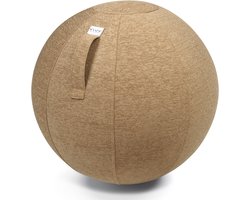 Vluv STOV - zitbal met hoes - voor kantoor en thuis - ergonomisch - yoga- en zwangerschapsbal - 60-65 cm - macchiato — cadeau in Wonen & Interieur