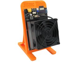 Bitaxe Supra Hex 701 - Inclusief Stand & EU Stekker - 2,4TH/s Bitcoin Miner - Solo miner - Oranje — cadeau in Cadeau-ideeën