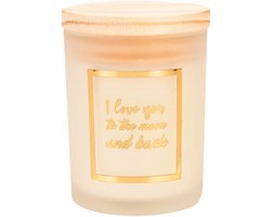 Geurkaars - White/gold - I love you to the moon and back - In cadeauverpakking — cadeau in Wonen & Interieur