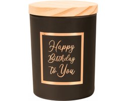 Geurkaars - Black/Rose - Happy Birthday to you - In cadeauverpakking — cadeau in Wonen & Interieur