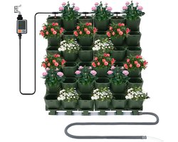 Automatische wandbloempot - zelfwaterende bloempot - Groen - Voor binnen- en buitenplanten - Besproeiingssysteem met zelfirrigatie - Muurbevestiging — cadeau in Cadeau-ideeën