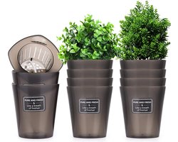 Kruidenpotten met Irrigatiesysteem - Kruidenpotten - Ademend - Zelfwaterende Bloempot voor Kruiden - Voor Binnen, Keuken en Buiten Planten - 10 Stuks — cadeau in Cadeau-ideeën