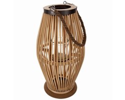 Gardlov bamboe rotan lantaarn groot - Sfeervolle 40 cm lantaarn voor binnen en buiten — cadeau in Wonen & Interieur