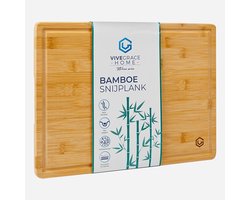 ViveGrace HOME® Bamboe Snijplank - 40x30 CM - Snijplank Hout - Met Sapgeul - Naturel — cadeau in Kookcadeaus
