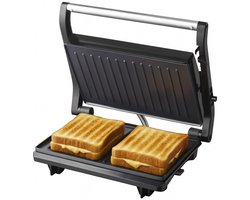 Tomado TGC2001S - Tosti apparaat - 2 Tosti's - PFAS vrij - Contactgrill - Grill apparaat - Tosti ijzer - Zwart/rvs - 750 watt — cadeau in Kookcadeaus