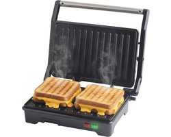 COOK-IT Tosti Apparaat - Contactgrill - Tosti IJzer - 180° Uitklapbaar - Anti-Aanbaklaag - Cool Touch - Croque Monsieur Toestel — cadeau in Kookcadeaus