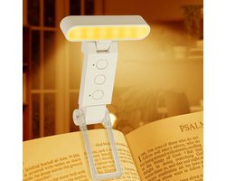 Oplaadbare Leeslamp met Klem - 5 Kleuren & 6 Helderheidsniveaus - Oogbescherming Nachtlamp Draagbaar — cadeau in Gadgets