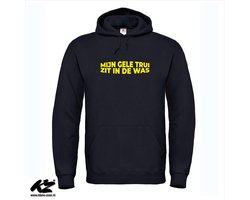 Gele Trui - Unisex Hoodie - L - Zwart — cadeau in Mode & Accessoires