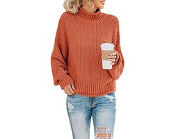 Damestrui Col Oversized Vleermuis Lange Mouwen Losse Grof Gebreide Trui — cadeau in Cadeau-ideeën