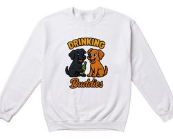 Honden Sweater – DRINKING Buddies – Dierlijke Outfit – Unisex Sweater voor Dames & Heren – Leuk Cadeau — cadeau in Mode & Accessoires