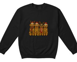Honden Sweater – Feestelijke Golden Retrievers – Kerst Outfit – Unisex Sweater voor Dames & Heren – Cadeau voor Hondenliefhebbers — cadeau in Mode & Accessoires