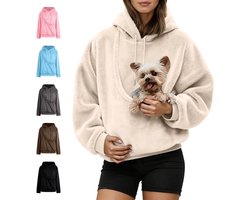 Draagbare Honden Hoodie - Sweater met Zak - Dieren Vervoeren - Geïntegreerde Draagzak - Lange Mouwen - Zwart — cadeau in Cadeau-ideeën
