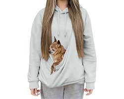 Hoodie voor huisdieren - Met zakken - Gevoerd met fleece - Geschikt voor katten en honden - Geschikt voor dagelijks gebruik en uitstapjes - Grijs - Maat L — cadeau in Cadeau-ideeën