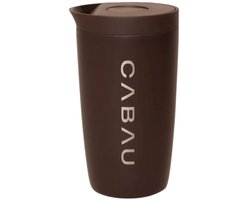 Cabau - Bloom Cup – RVS Thermosbeker met Tuit – 360 ml – Chocolate Brown – Houdt Drank 8 Uur Warm & 12 Uur Koud – Lekvrij & Dubbelwandig – Travel Mug – Koffie to Go Thermosbeker — cadeau in Koken & Dineren
