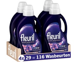Fleuril Black Bloom - Vloeibaar Wasmiddel - Donkere en Zwarte Was - Intense Geurbeleving - 4x29 Wasbeurten - Voordeelverpakking — cadeau in Cadeau-ideeën