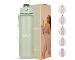 Cabau - Bloom Waterfles / Drinkfles - 1 liter - Pistachio Green - Handige drinktuit & unieke maataanduiding - BPA- & Lekvrij - Drinkfles met rietje volwassenen - Drinkfles volwassenen - Cadeau voor haar — cadeau in Sport & Outdoor