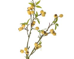 Hawthorn Branch, Yellow, Artificial Flowers — cadeau in Wonen & Interieur