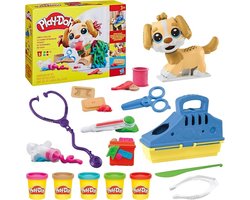 Play-Doh Care 'n Carry Dierenartsspeelset met Hondje, Reismand, 10 Accessoires en 5 Kleuren Boetseerklei — cadeau in Spellen & Speelgoed