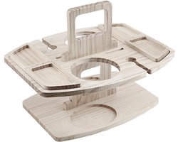 Picknick wijntafel, klaptabel voor picknick met houder voor rode wijnglas, houten mini snack dienblad, draagbare outdoor picknicktafel voor picknick, camping, strand — cadeau in Kookcadeaus
