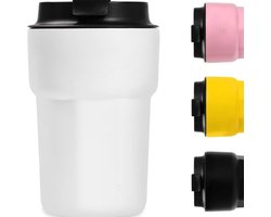 350ML Geïsoleerde Reisbeker met Lekvrij Deksel - Herbruikbare Koffiekopjes voor Onderweg - RVS Koffiemok voor Hete-Koude Koffie Water Thee - Wit — cadeau in Koken & Dineren