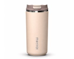 Motivai Daily Cup – Thermosbeker To Go – 350ML RVS Thermosmok – Lekvrij – Dubbelwandig Geïsoleerd – BPA-vrij & Duurzaam – Koffiebeker voor Onderweg – Beige — cadeau in Koken & Dineren