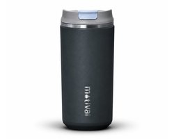 Motivai Daily Cup – Thermosbeker To Go – 350ML RVS Thermosmok – Lekvrij – Dubbelwandig Geïsoleerd – BPA-vrij & Duurzaam – Koffiebeker voor Onderweg – Zwart — cadeau in Koken & Dineren
