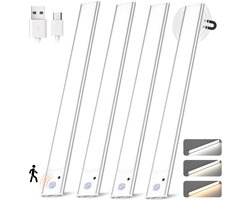 Omniscient® Led Lamp met Bewegingssensor - Kastverlichting - Keukenverlichting Onderbouw Led- Nachtlampje - Meerdere Kleurtemperaturen - Dimbaar - 4x 30 cm - Nachtlampje met Sensor - Binnen - USB-C Oplaadbaar - Trapverlichting - Magnetisch - Kastlamp — cadeau in Wonen & Interieur