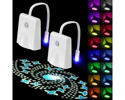 Toiletnachtlampje met led, 16 Kleuren Motion Sensor Toilet Nachtlampje, USB Oplaadbaar, Verstelbaar bewegingssensor Led-toiletnachtlamp, Bizar Grappig Verjaardagskado Cadeau - 2 STUKS — cadeau in Gadgets