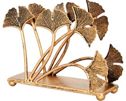 Moderne servethouder met ginkgobladeren voor op tafel, metalen opberger voor papieren servetten voor in de keuken, stijlvolle dispenser voor papieren handdoeken, brievensorteerrek, ordner voor documenten – brons — cadeau in Wonen & Interieur