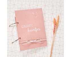 Fien & Feau Bewaarbundel geboortekaartjes - Roze heelal - A5 — cadeau in Wonen & Interieur