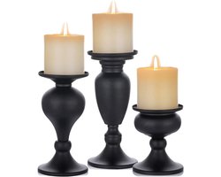 Unyqoos ® Stijlvolle Set van 3 Metalen Kandelaars voor Diverse Decoraties en Gelegenheden — cadeau in Wonen & Interieur