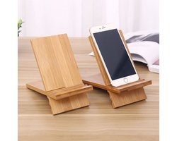 Universele telefoonhouder - Tablethouder - bamboe hout telefoon houder - tablet - IPad houder - standaard voor gsm — cadeau in Telefoon & Tablet