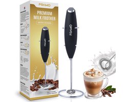 Foamo® Melkopschuimer Electrisch - Handmatige Melkschuimer - Elektrische Melkklopper voor Cappuccino en Matcha - Milk Frother op Batterijen - Zwart — cadeau in Kookcadeaus